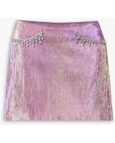 Miss Sohee The Vanguard Crystal-embellished Lamé Mini Skirt - Pink