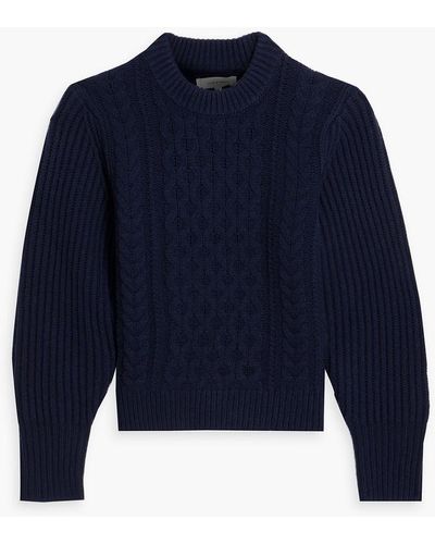 Chinti & Parker Aran Cable-knit Wool Sweater - Blue