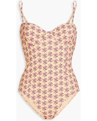 Tory Burch Floral-print Swimsuit - Pink