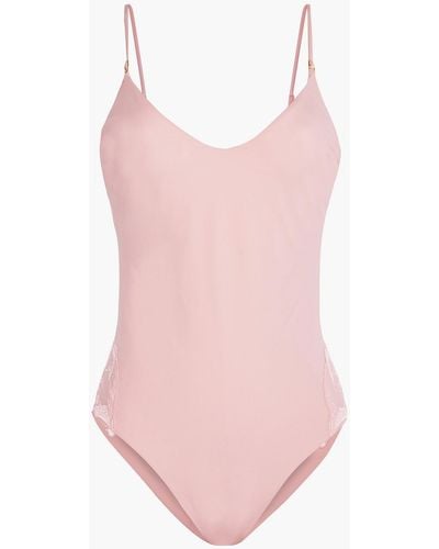 La Perla Badeanzug mit stickereien und cut-outs - Pink
