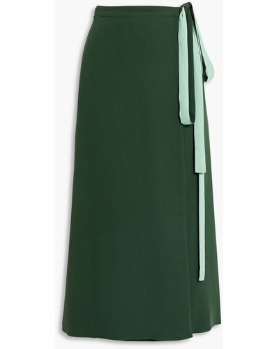 Valentino Garavani Silk-crepe midi wrap skirt - Grün