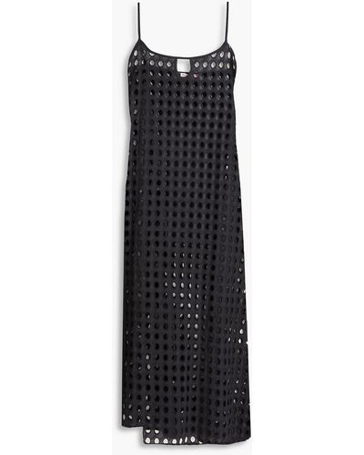 Solid & Striped The Annika Broderie Anglaise Cotton Midi Dress - Black