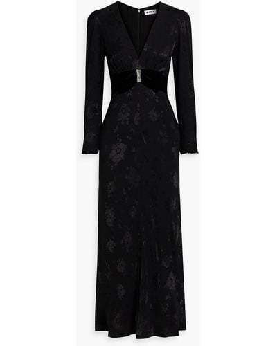 RIXO London Anastasia Crystal-embellished Floral-jacquard Maxi Dress - Black