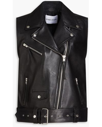 Stand Studio Leather Vest - Black