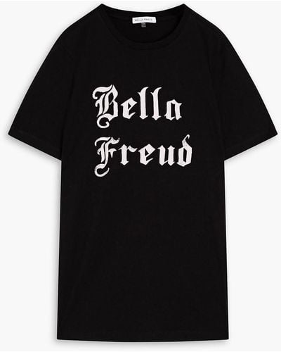 Bella Freud T-shirt aus bio-baumwoll-jersey mit print - Schwarz