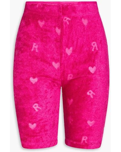 ROTATE BIRGER CHRISTENSEN Brigitte shorts aus frottee mit ausbrennmuster - Pink