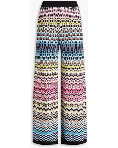 Missoni Crochet-knit Wide-leg Trousers - White