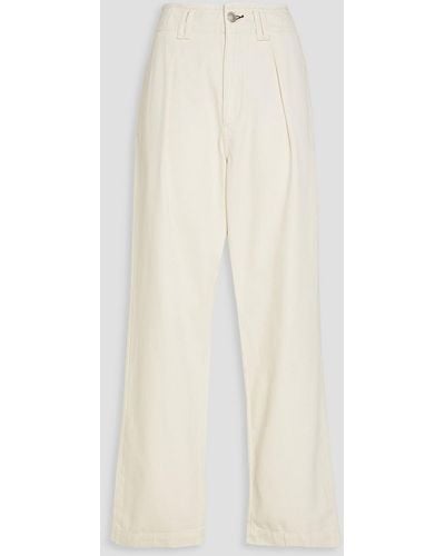 Rag & Bone Pleated High-rise Wide-leg Jeans - White