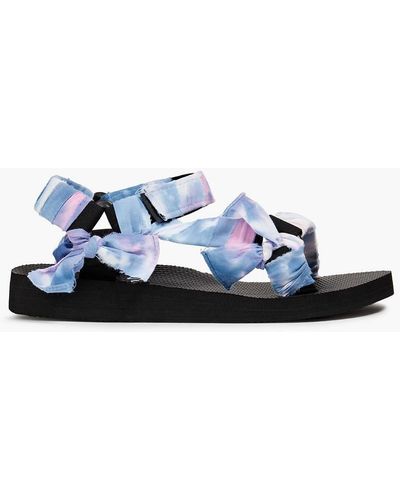 ARIZONA LOVE Trekky Tie-dyed Gauze-trimmed Canvas Sandals - Blue