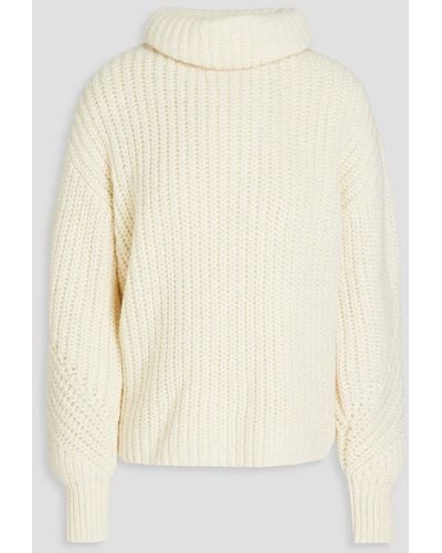 A.L.C. Clayton Ribbed Merino Wool-blend Turtleneck Sweater - Natural