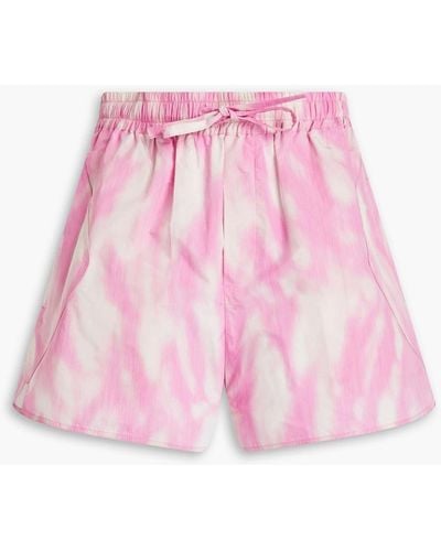 Ganni Printed Shell Shorts - Pink