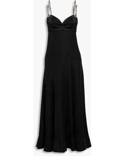 3.1 Phillip Lim Crystal-embellished Flared Satin Maxi Dress - Black
