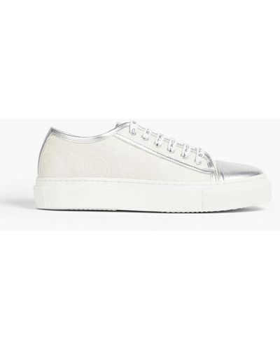 Etro Leather-trimmed Jacquard Trainers - White