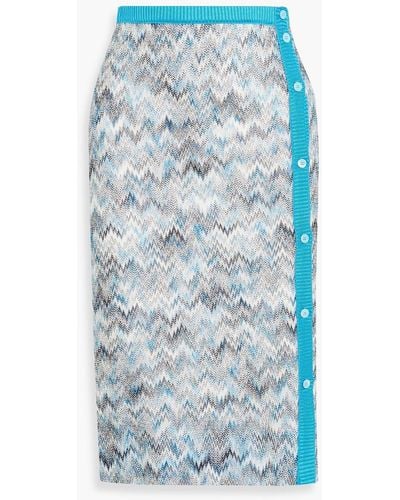 Missoni Crochet-knit Pencil Skirt - Blue