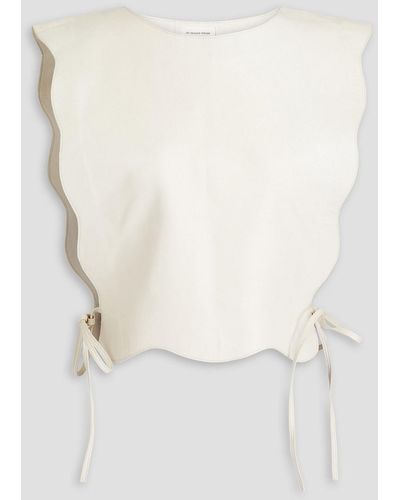 By Malene Birger Rosseys Scalloped Leather Top - White