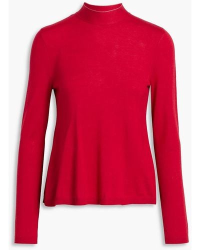 RED Valentino Wool, Silk And Cashmere-blend Turtleneck Sweater - Red