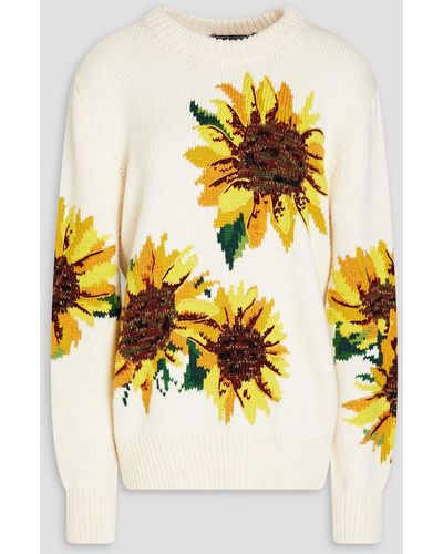 Dolce & Gabbana Jacquard-knit Wool And Cashmere-blend Sweater - Metallic
