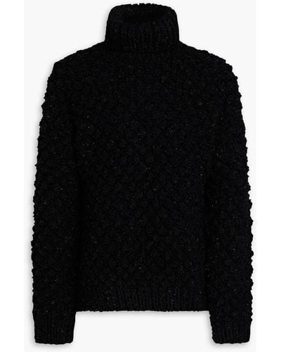 Dolce & Gabbana Metallic Bouclé -knit Turtleneck Jumper - Black