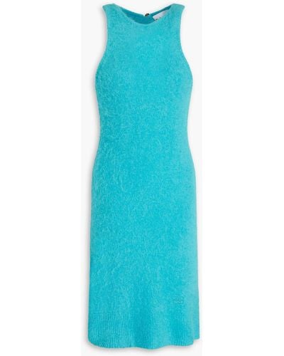 Ganni Alpaca-blend Mini Dress - Blue