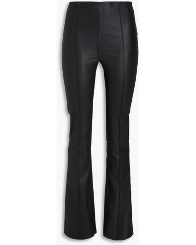 REMAIN Birger Christensen Leather Bootcut Pants - Black