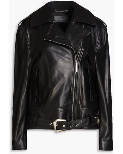Alberta Ferretti Leather Biker Jacket - Black