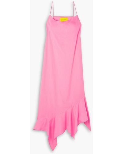 Marques'Almeida Ruffled Tm Midi Slip Dress - Pink
