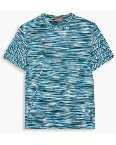 Missoni Space-dyed Cotton-jersey T-shirt - Blue