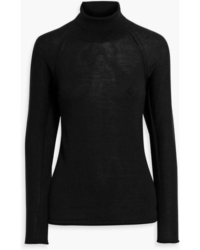 Iris & Ink Anna Merino Wool Turtleneck Sweater - Black