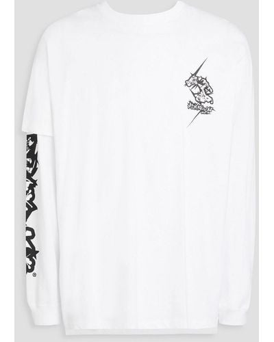 ACRONYM Printed Cotton-jersey T-shirt - White