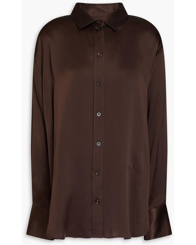 FRAME Silk-satin Shirt - Brown