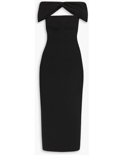 Emilia Wickstead Padma Off-the-shoulder Cutout Crepe Midi Dress - Black
