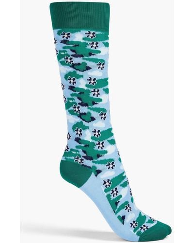 Marni Cotton-blend Jacquard Socks - Green