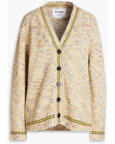RE/DONE Carrain Marled Ribbed-knit Cardigan - Natural