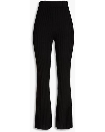 Ba&sh Gimmo Ribbed-knit Straight-leg Pants - Black