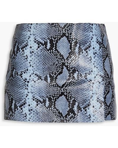 16Arlington Minerva Snake-effect Leather Mini Skirt - Blue