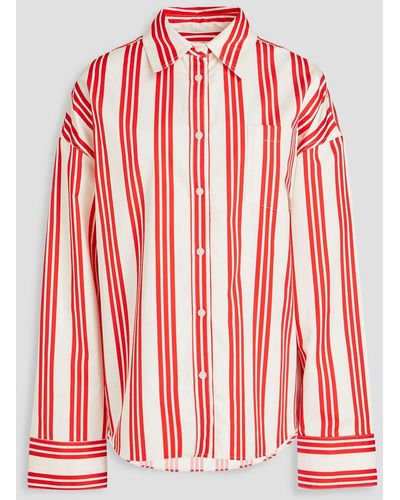 Solid & Striped The Dylan Striped Cotton-poplin Shirt - Red