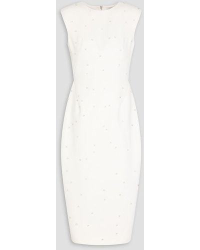 Rachel Gilbert Crystal-embellished Crepe Midi Dress - White