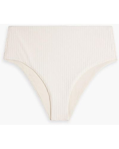 Onia Sabrina Ribbed High-rise Bikini Briefs - White