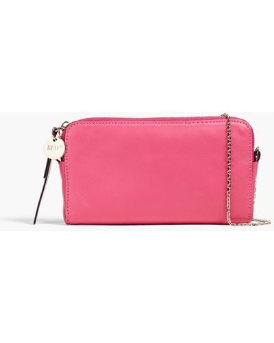 Red(V) Leather Wallet - Pink
