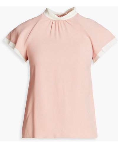 RED Valentino Gathered Satin-crepe Top - Pink