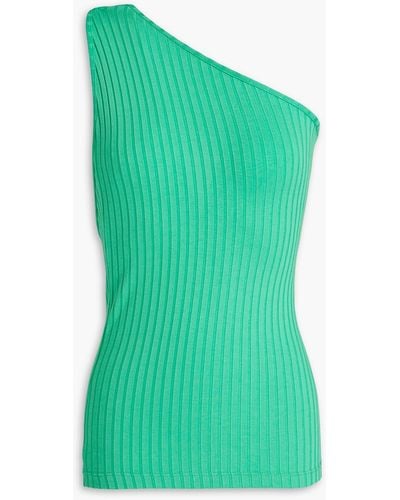 Rodebjer Navista oberteil aus geripptem jersey mit asymmetrischer schulterpartie - Grün