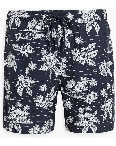 Onia Printed Shell Mid-length Swim Shorts - Blue