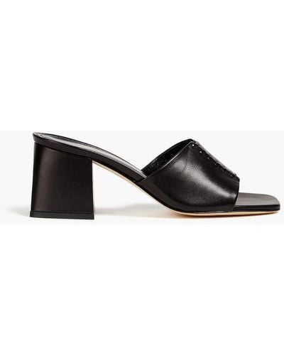 Elleme Whipstitched Leather Mules - Black