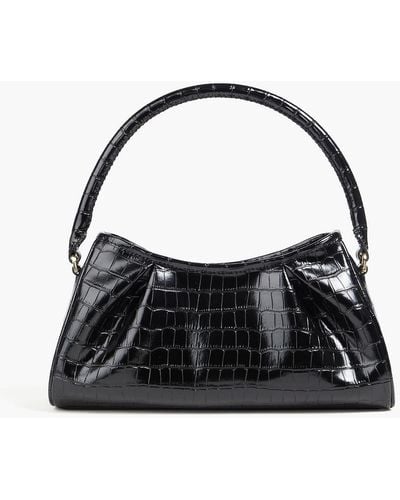 Elleme Dimple Croc-effect Leather Shoulder Bag - Black