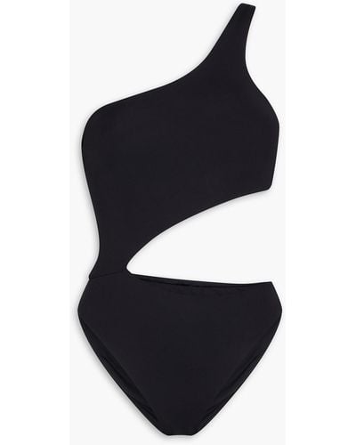 Melissa Odabash Nassau One-shoulder Cutout Swimsuit - Black