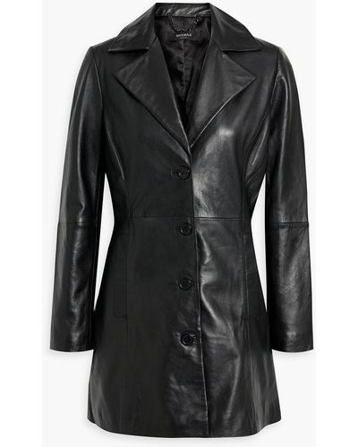 Muubaa Aline Leather Coat - Black