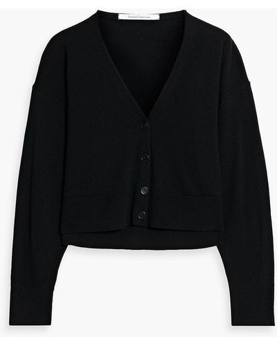 Another Tomorrow Cashmere And Wool-blend Cardigan - Black