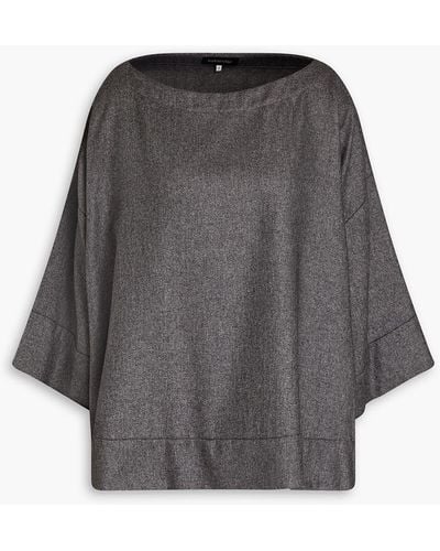 Eskandar Oversized-bluse aus flanell aus einer seiden-kaschmirmischung - Grau