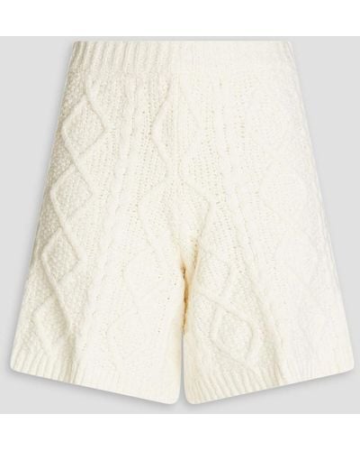 REMAIN Birger Christensen Gitte Cotton-blend Cable-knit Shorts - Natural