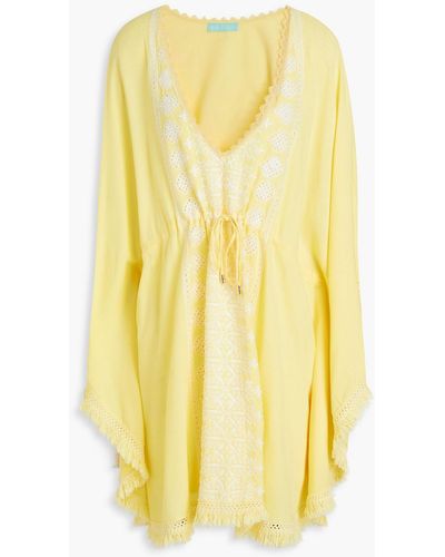 Melissa Odabash Isabelle Broderie Anglaise Kaftan - Yellow